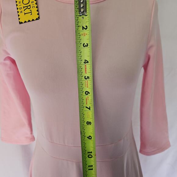 Pink stretchy fleece formal dress NWT *minor pilling see photos* size‎ small - Picture 6 of 16